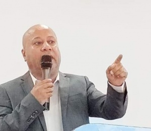 جانب من حفل افتتاح قسم جديد في جمعية التأهيل المجتمعي بمخيم البريج تحت رعاية د.أحمد أبو هولى، عضو اللجنة التنفيذية - رئيس دائرة شؤون اللاجئين.