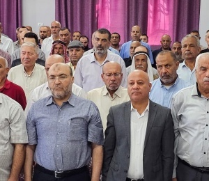 جانب من حفل افتتاح قسم جديد في جمعية التأهيل المجتمعي بمخيم البريج تحت رعاية د.أحمد أبو هولى، عضو اللجنة التنفيذية - رئيس دائرة شؤون اللاجئين.