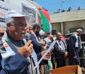 مهرجان العودة الوطني في خانيونس يؤكد التمسك بحق العودة تحت شعار: &ldquo;لن نرحل.. جذورنا أعمق من دماركم&rdquo;
