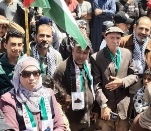 مهرجان العودة الوطني في خانيونس يؤكد التمسك بحق العودة تحت شعار: &ldquo;لن نرحل.. جذورنا أعمق من دماركم&rdquo;