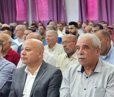 جانب من حفل افتتاح قسم جديد في جمعية التأهيل المجتمعي بمخيم البريج تحت رعاية د.أحمد أبو هولى، عضو اللجنة التنفيذية - رئيس دائرة شؤون اللاجئين.
