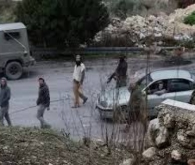 مستعمرون يهاجمون مركبات المواطنين في المعرجات شمال غرب أريحا
