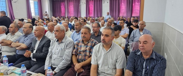 جانب من حفل افتتاح قسم جديد في جمعية التأهيل المجتمعي بمخيم البريج تحت رعاية د.أحمد أبو هولى، عضو اللجنة التنفيذية - رئيس دائرة شؤون اللاجئين.