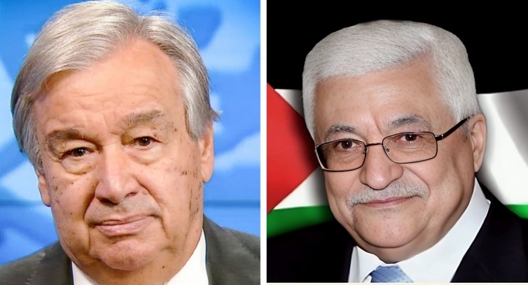 الرئيس يعرب عن تقديره لموقف الأمين العام للأمم المتحدة الرافض لتهجير الشعب الفلسطيني