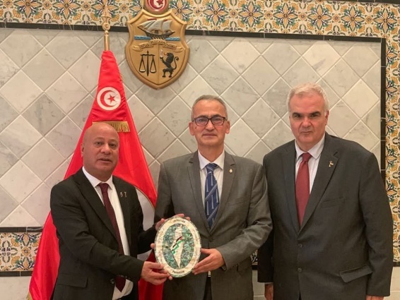In the presence of Ambassador Rami Kaddoumi: Dr. Abu Holi briefs the Tunisian Secretary of State to the Minister of Foreign Affairs on the latest developments in the occupied Palestinian territories