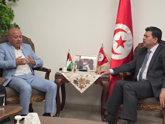 Dr. Abu Holi Discusses with Tunisian Ambassador Habib Ben Farah the Latest Developments Regarding the Genocidal War and the Targeting of Camps and UNRWA
