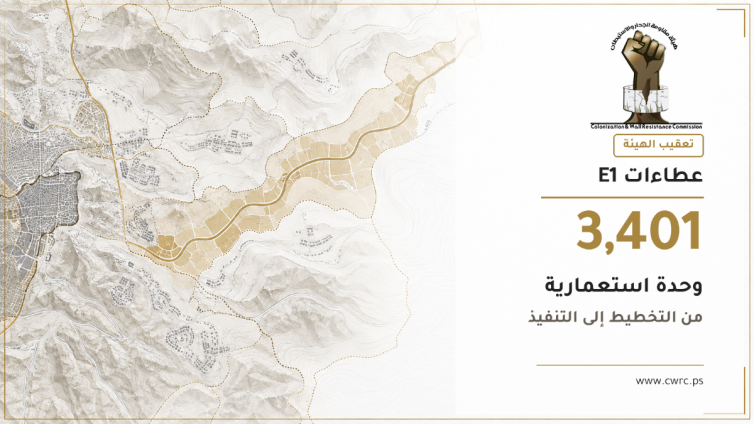 الاحتلال يستكمل طرح 3401 وحدة استعمارية في المشروع الاستعماري "E1"