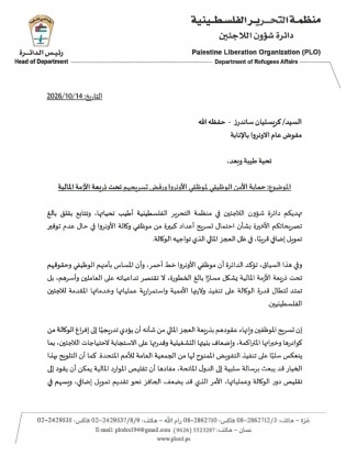 أبو هولي يحذر من إجراءات تمس العاملين في وكالة الاونروا نتيجة العجز المالي في ميزانيتها الاعتيادية ويدعو إلى تأمين تمويل مستدام للوكالة